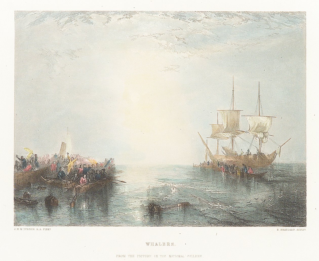 Valfångare. Från bilden i National Gallery av Joseph Mallord William (after) Turner