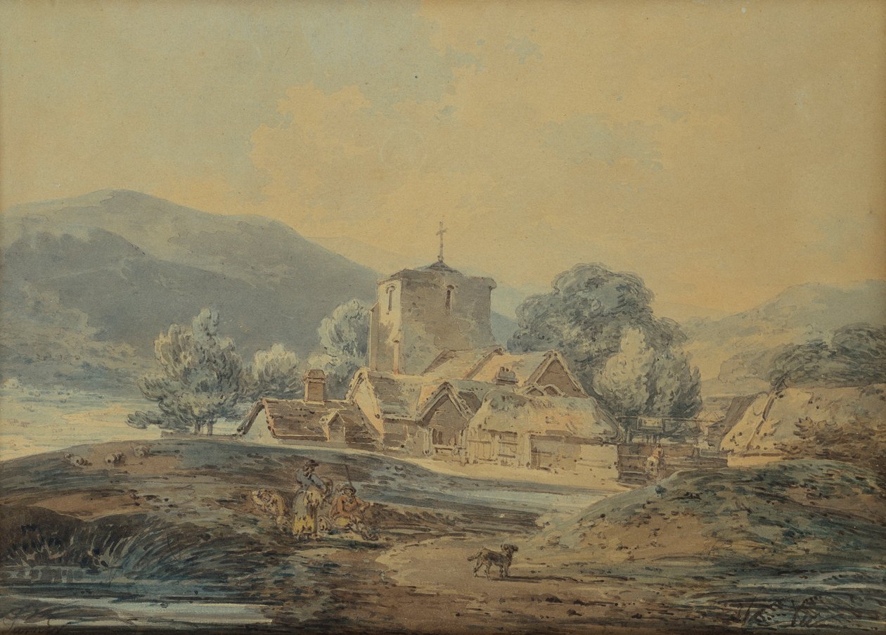 A Country Village Church, c.1794 av Joseph Mallord William Turner