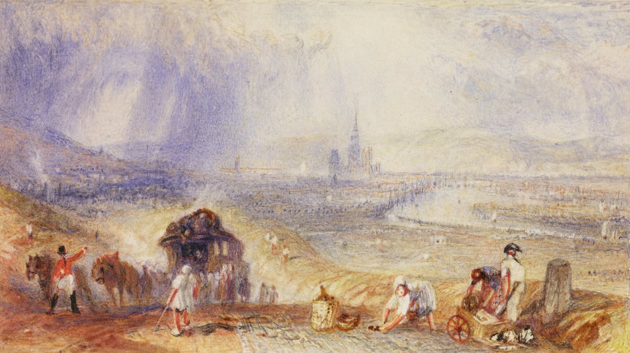 A Distant View, Rouen, ca 1834 (akvarell på papper) av Joseph Mallord William Turner