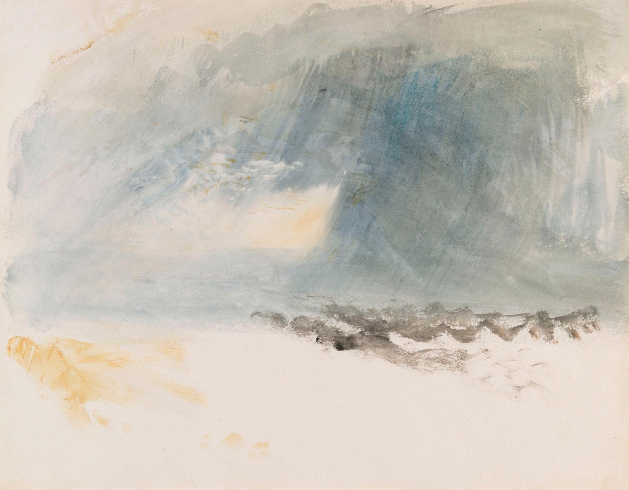 En regnskur över vatten, traditionellt kallad Luzernsjön av Joseph Mallord William Turner