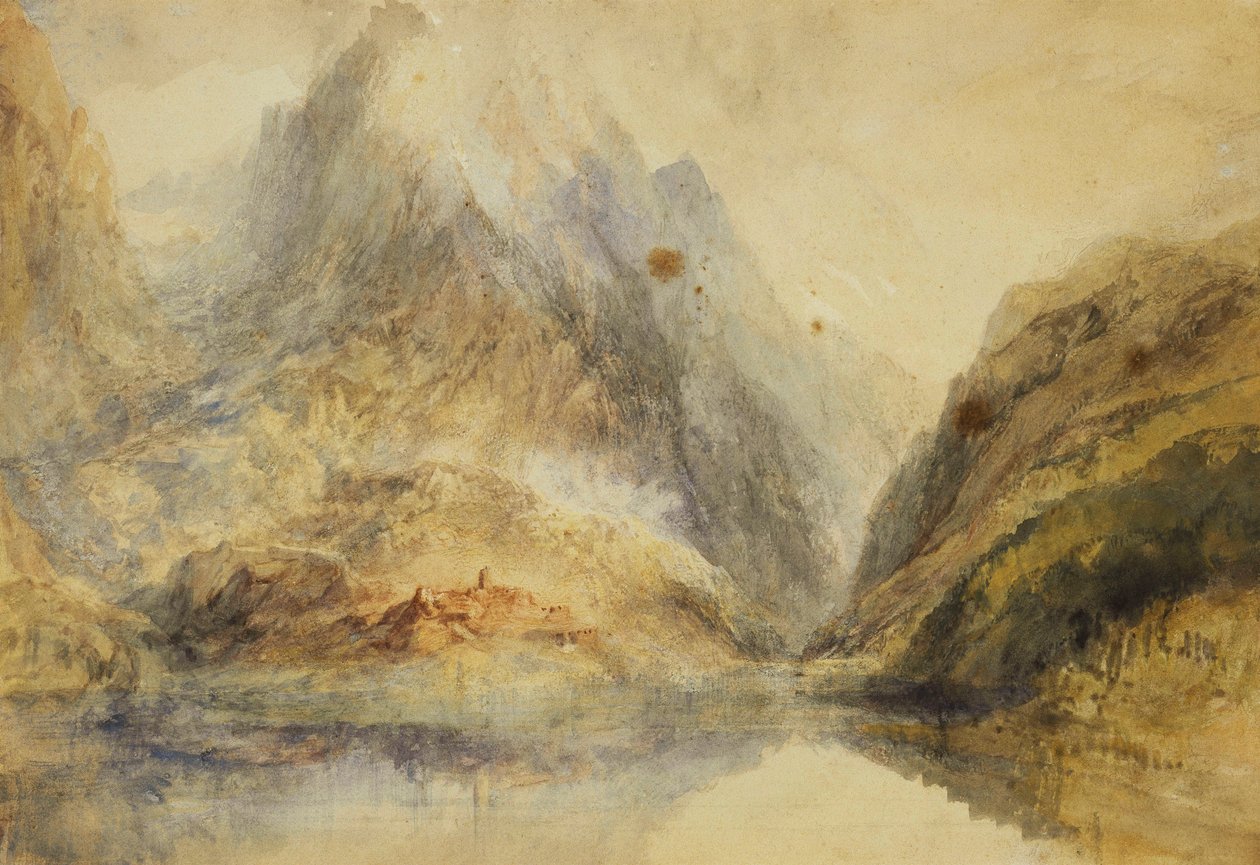 Ett schweiziskt alpinlandskap, ca 1843 av Joseph Mallord William Turner
