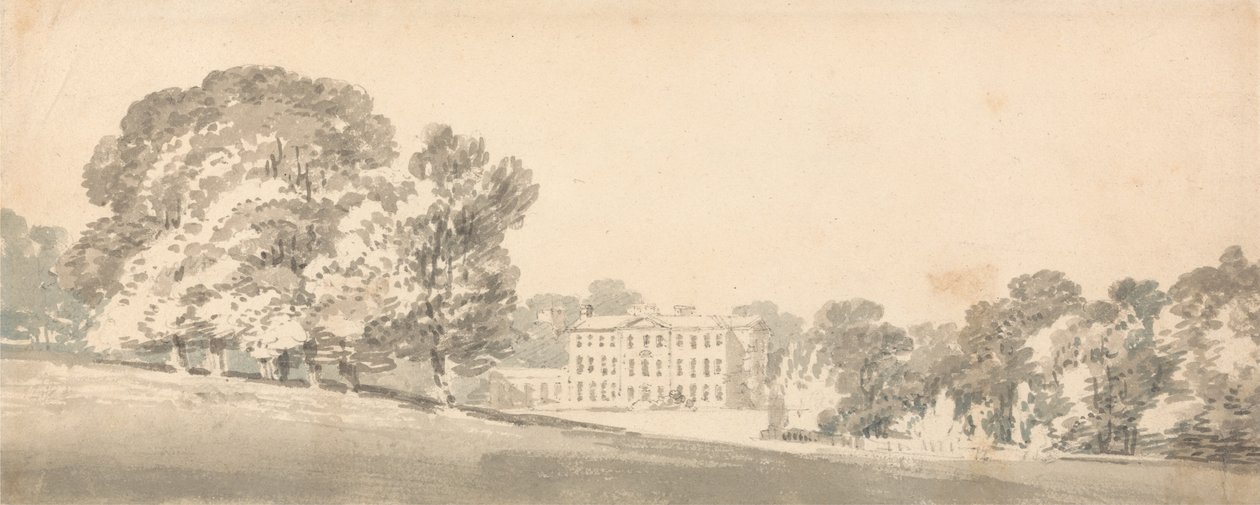 Ett georgianskt hus i tre våningar i en park av Joseph Mallord William Turner