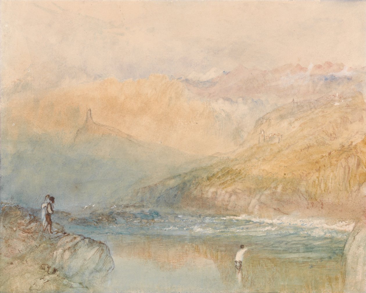En utsikt i Schweiz, troligen Domleschgdalen av Joseph Mallord William Turner