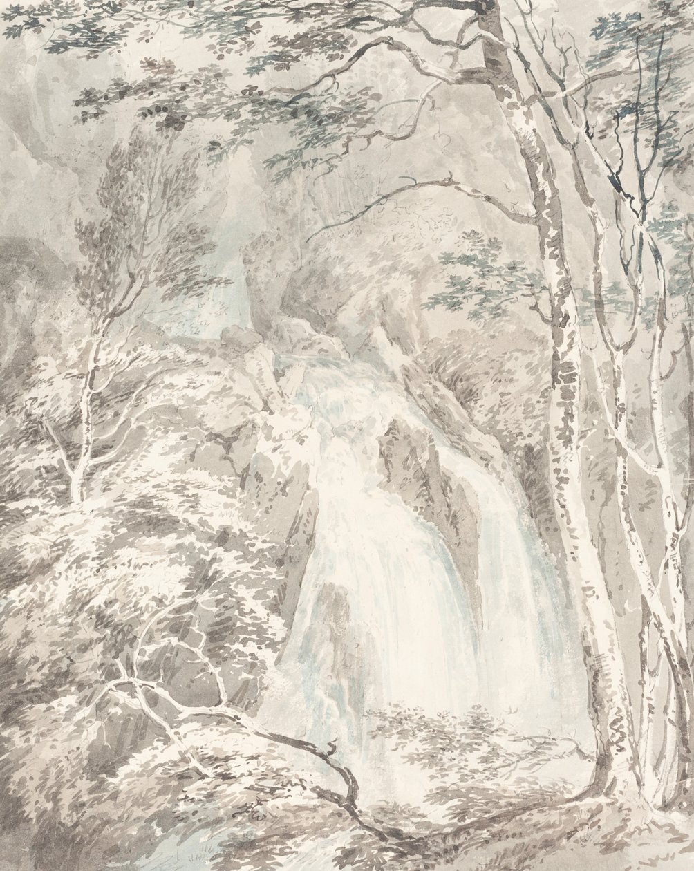 Ett vattenfall av Joseph Mallord William Turner