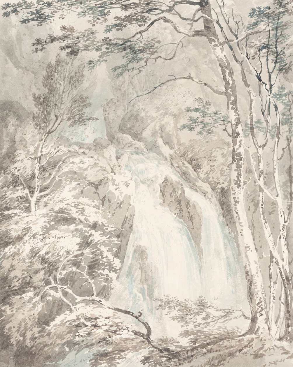 Ett vattenfall av Joseph Mallord William Turner