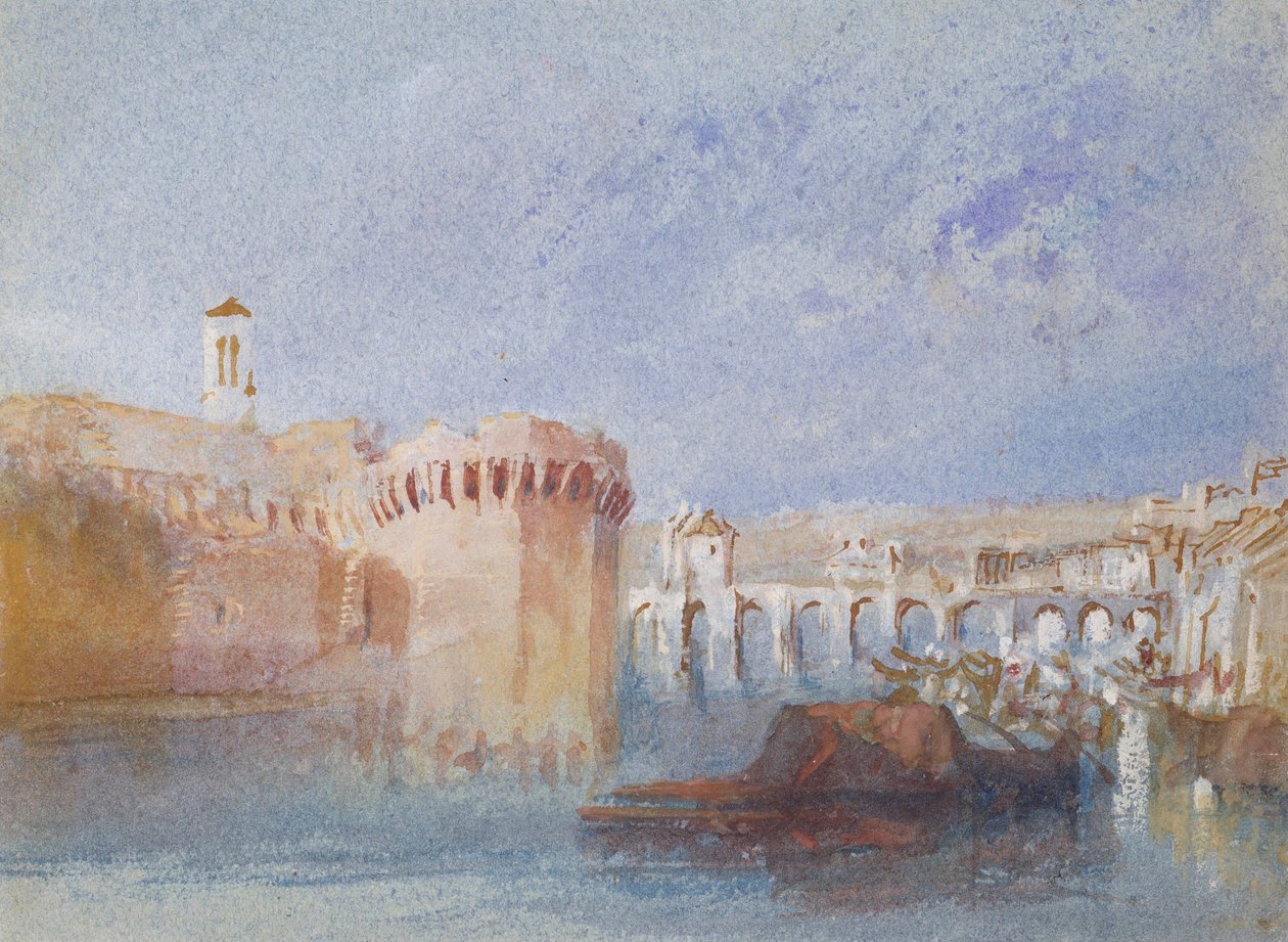 Angers: Doutre-murarna med tornet till La Trinité-kyrkan av Joseph Mallord William Turner