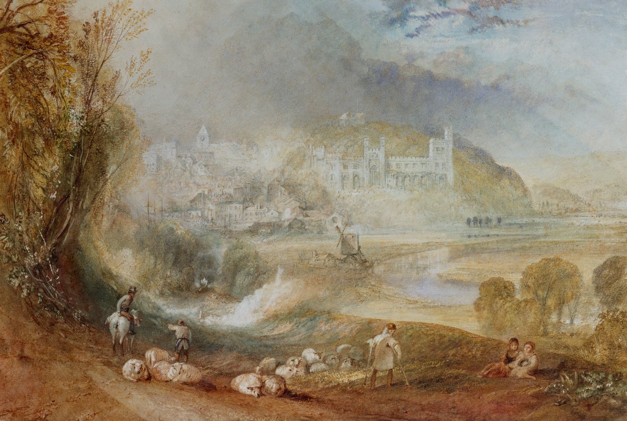 Arundels slott och stad, ca 1824 av Joseph Mallord William Turner