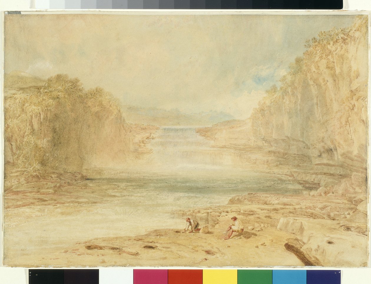 Aysgarth Force, Richmondshire (akvarell över penna på vitt papper) av Joseph Mallord William Turner