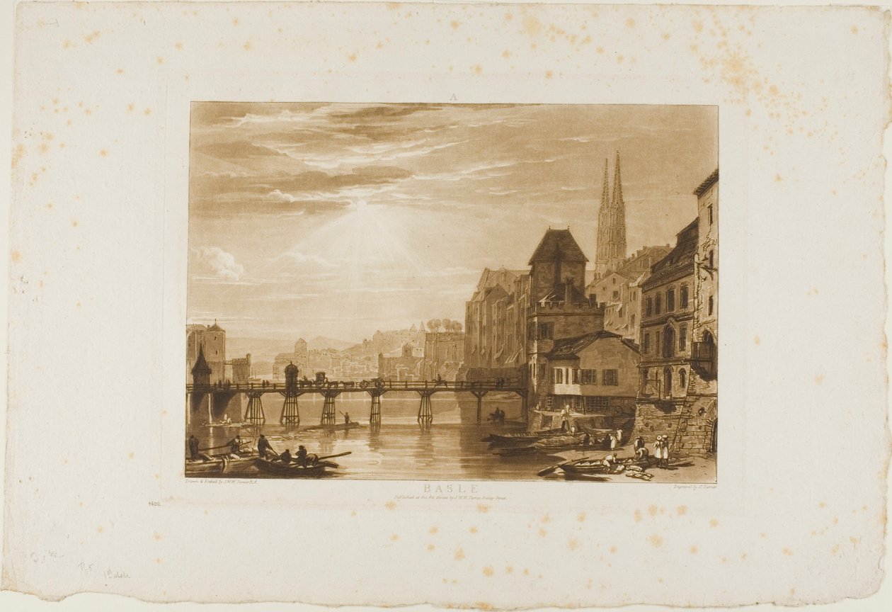 Basel, plåt 5 från Studieboken av Joseph Mallord William Turner