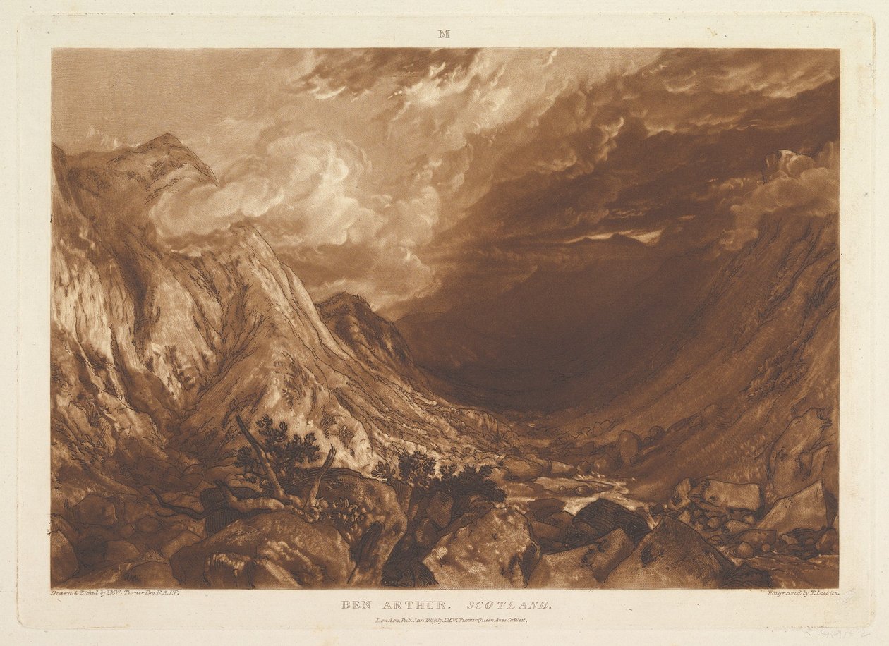 Ben Arthur, Skottland Liber Studio Room, del XIV, skylt 2, 1 januari 1917. av Joseph Mallord William Turner