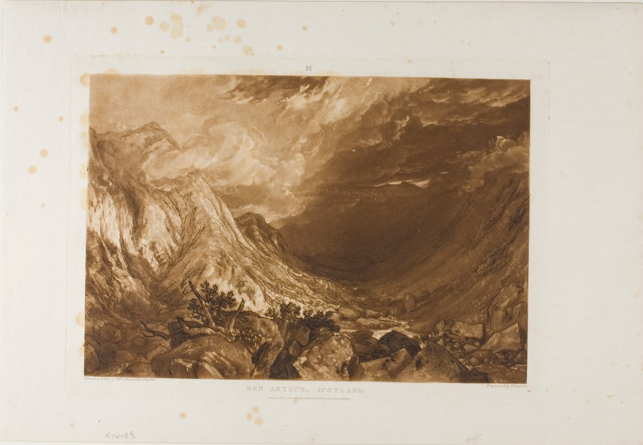 Ben Arthur, skylt 69 från Studieboken av Joseph Mallord William Turner