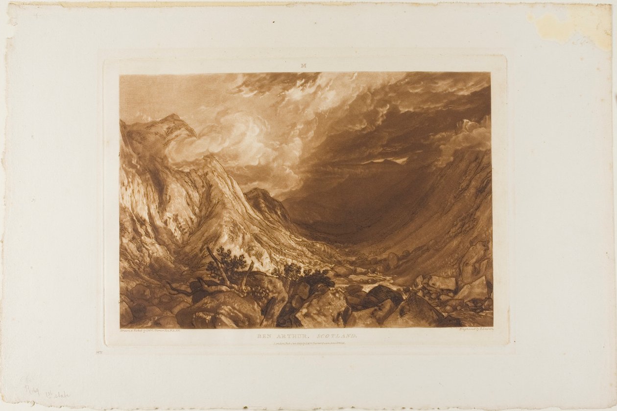 Ben Arthur, skylt 69 från Studieboken av Joseph Mallord William Turner