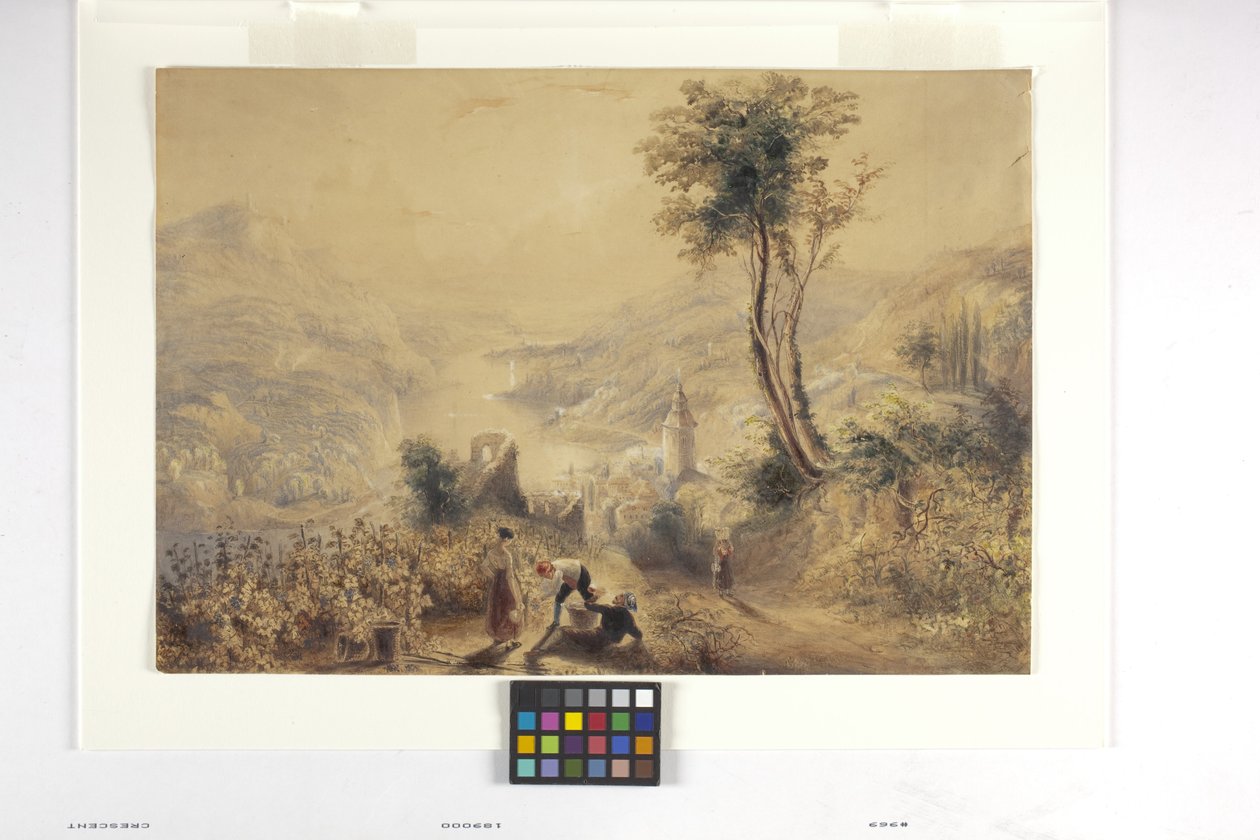 Berncastle (Oberwesel) (akvarell och gouache på benvitt papper) av Joseph Mallord William Turner