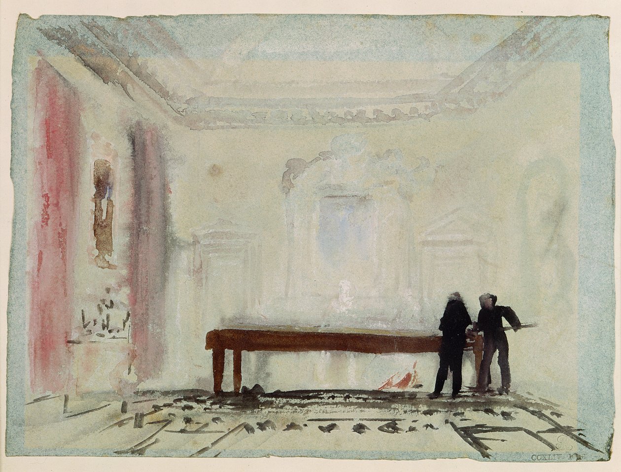 Biljardspelare på Petworth House, 1830 (gouache) av Joseph Mallord William Turner