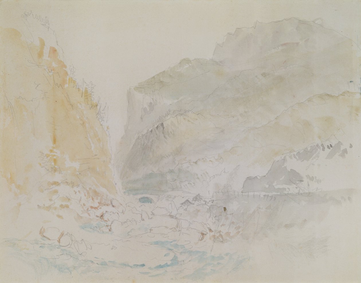 Blue Stream, St. Gothard (akvarell på papper) av Joseph Mallord William Turner
