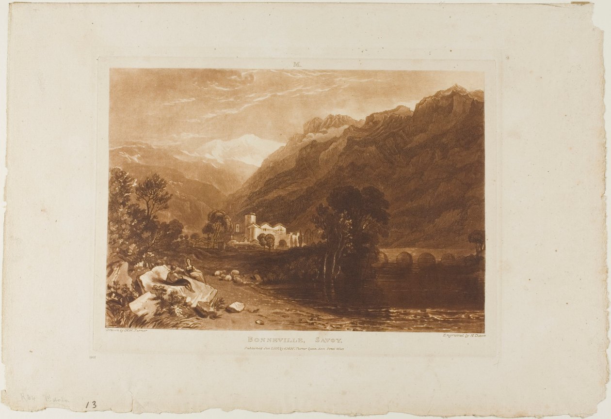 Bonneville, tallrik 64 från Liber Studiorum av Joseph Mallord William Turner