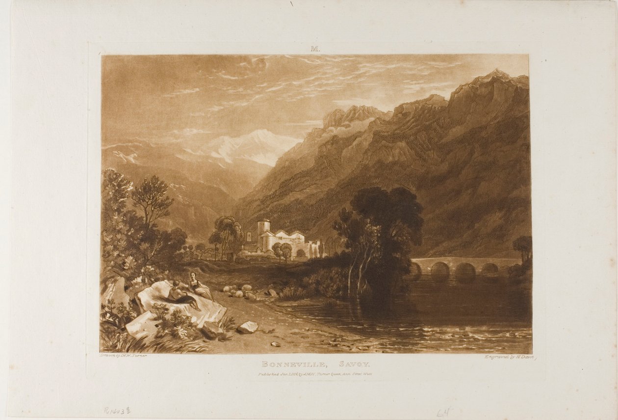 Bonneville, tallrik 64 från Liber Studiorum av Joseph Mallord William Turner