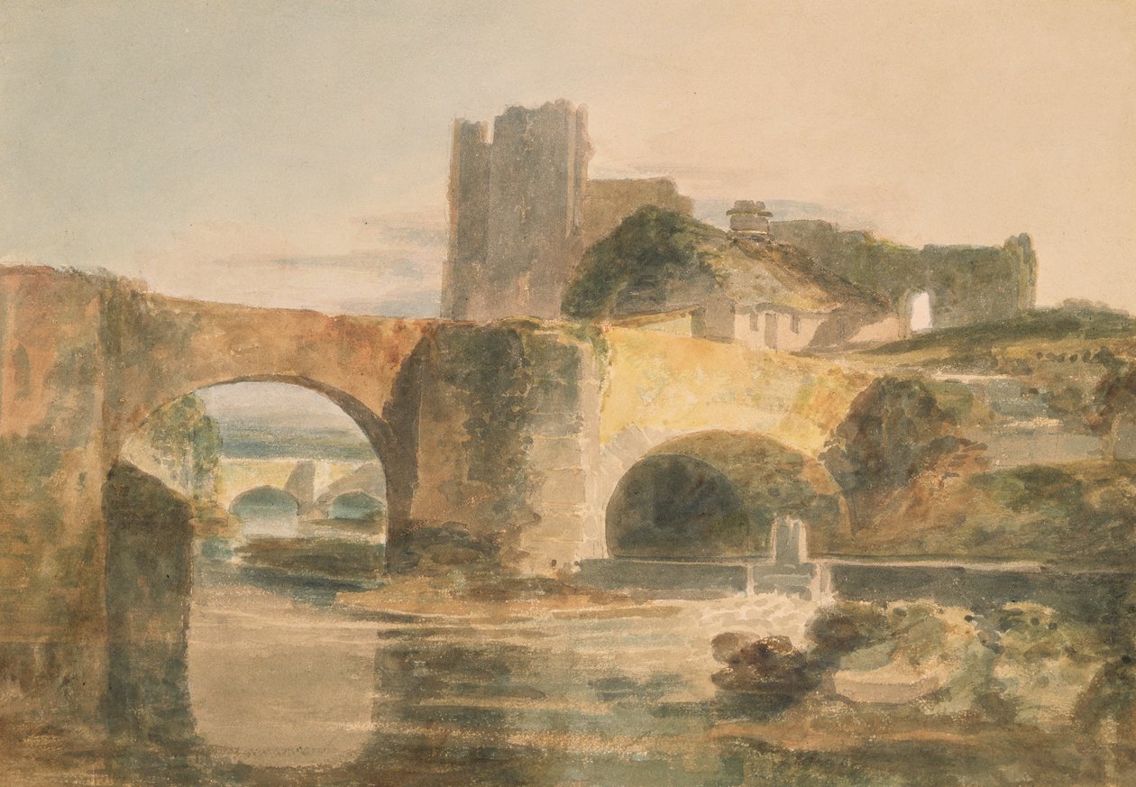 Brecon Bridge and Castle, c.1795 (akvarell på papper) av Joseph Mallord William Turner