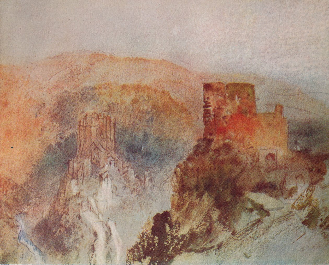 Burg Eltz och Trutz Eltz från norr, 1840 av Joseph Mallord William Turner