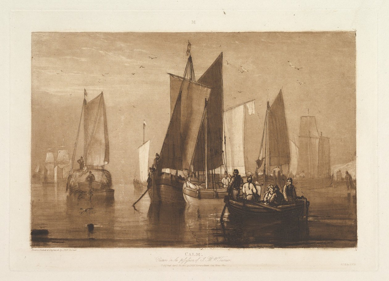 Lugna Liber Studiorum, del IX, skylt 44, 23 april 1812 av Joseph Mallord William Turner
