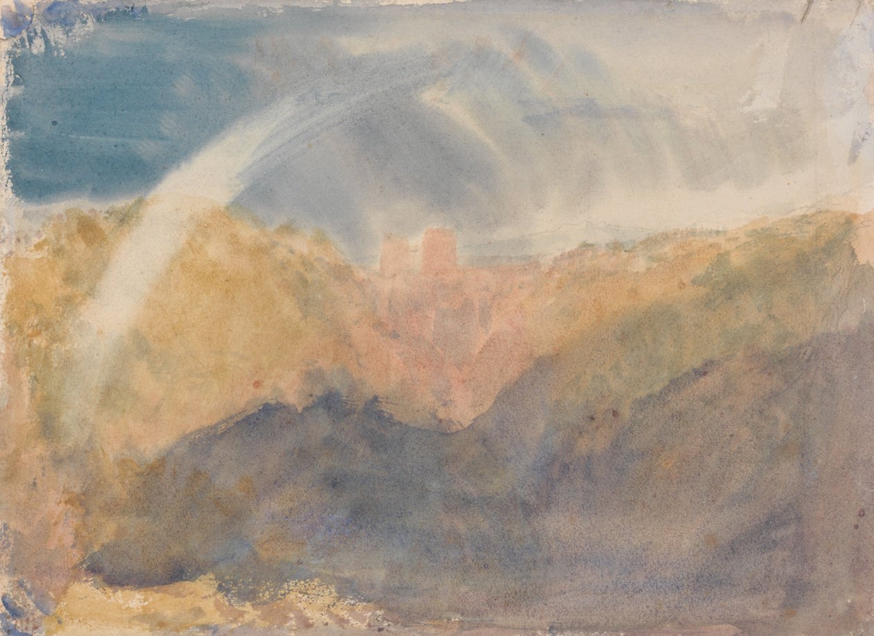 Crichton Castle med en regnbåge; färgstudie av Joseph Mallord William Turner