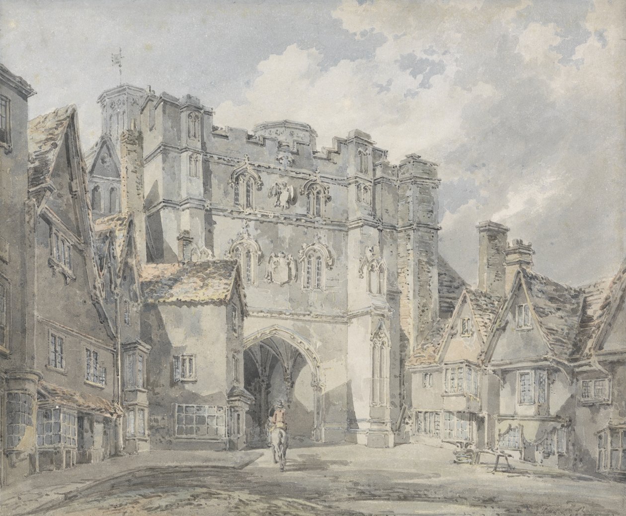 Christ Church Gate, Canterbury, 1793-94 (wc på papper) av Joseph Mallord William Turner