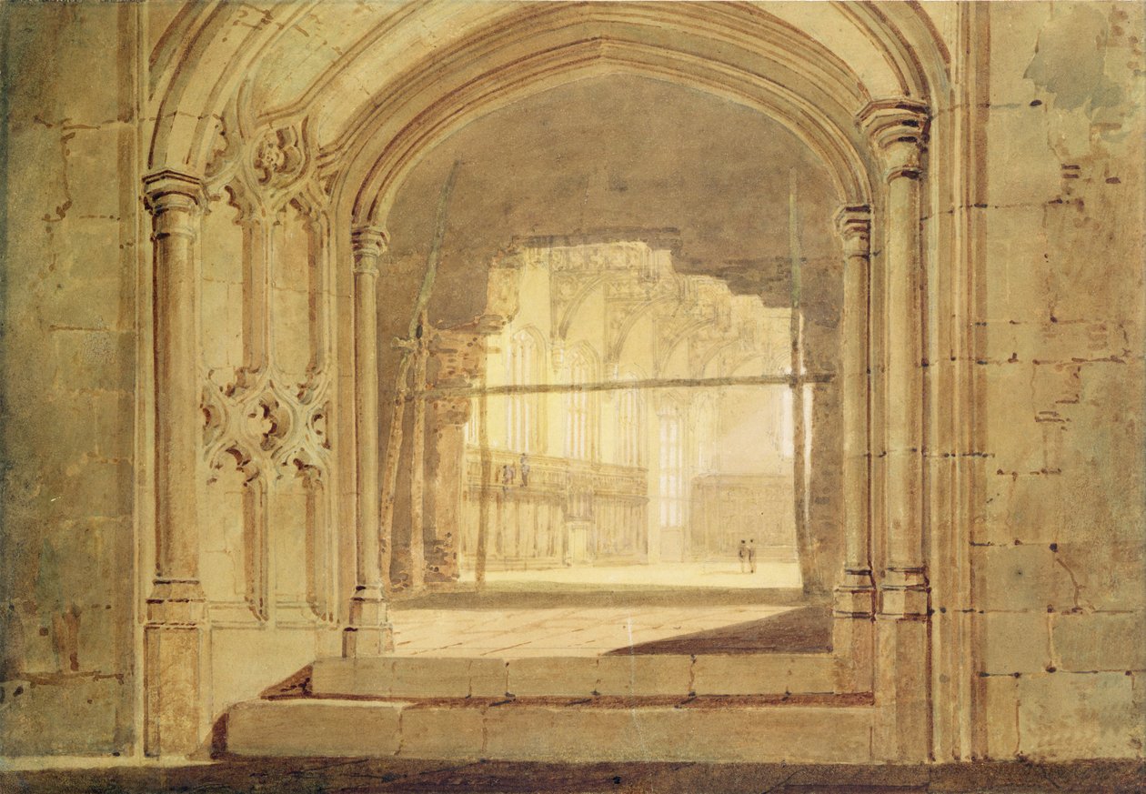 Christchurch Hall, Oxford, ca 1800 (akvarell på papper) av Joseph Mallord William Turner