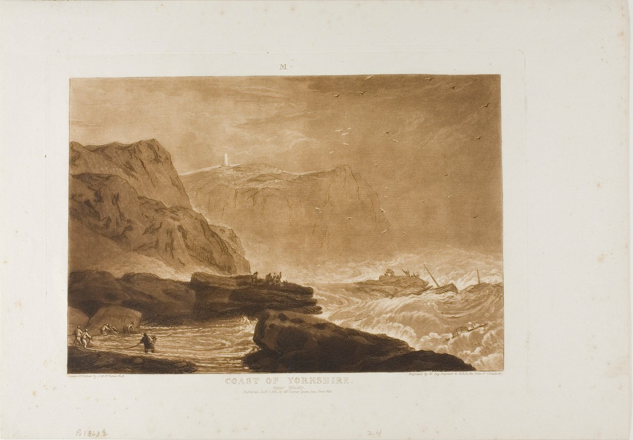 Coast of Yorkshire, skylt 24 från Liber Studiorum av Joseph Mallord William Turner