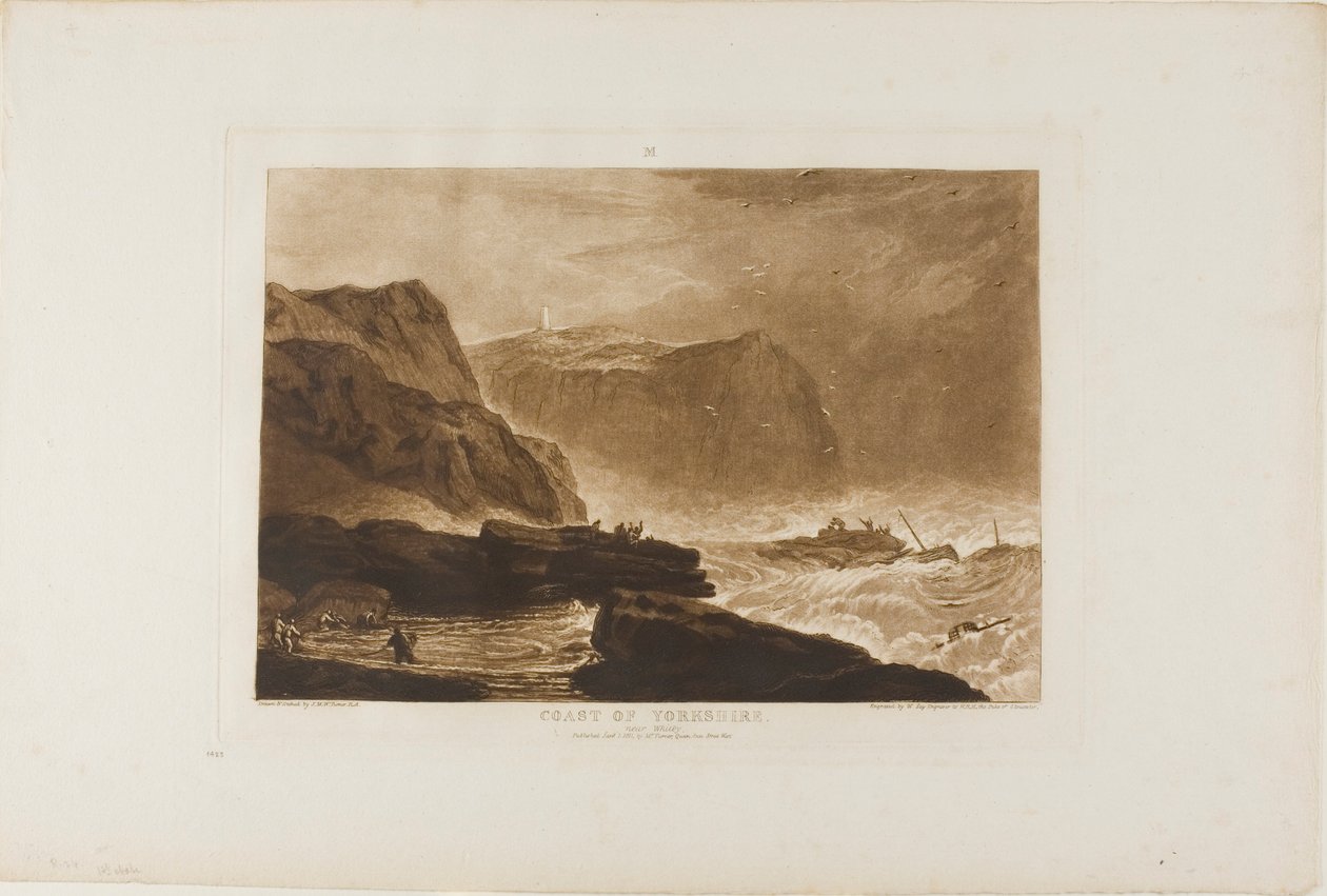 Coast of Yorkshire, skylt 24 från Liber Studiorum av Joseph Mallord William Turner