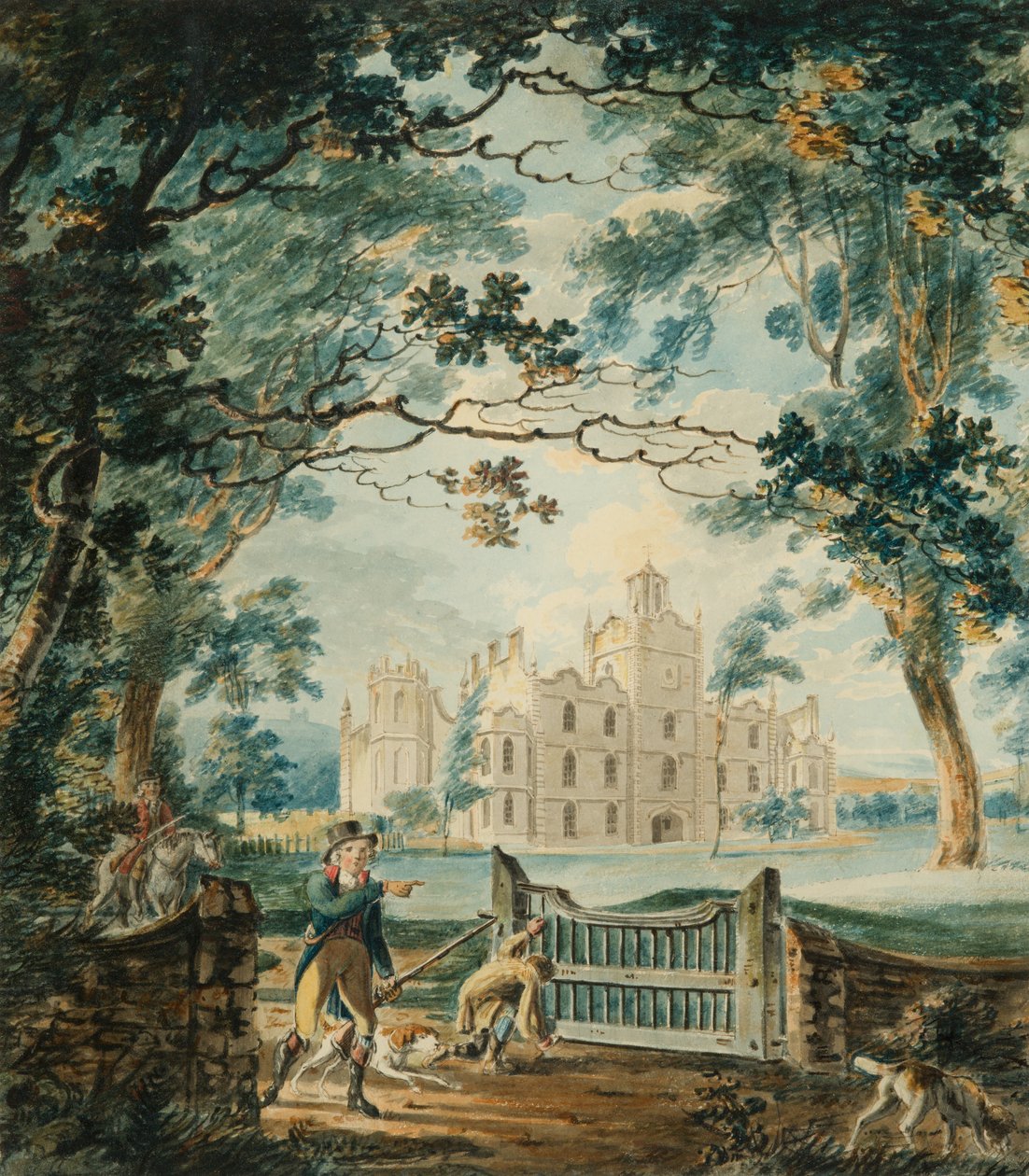 Cote House, nära Bristol, 1792 (wc och penna på papper) av Joseph Mallord William Turner