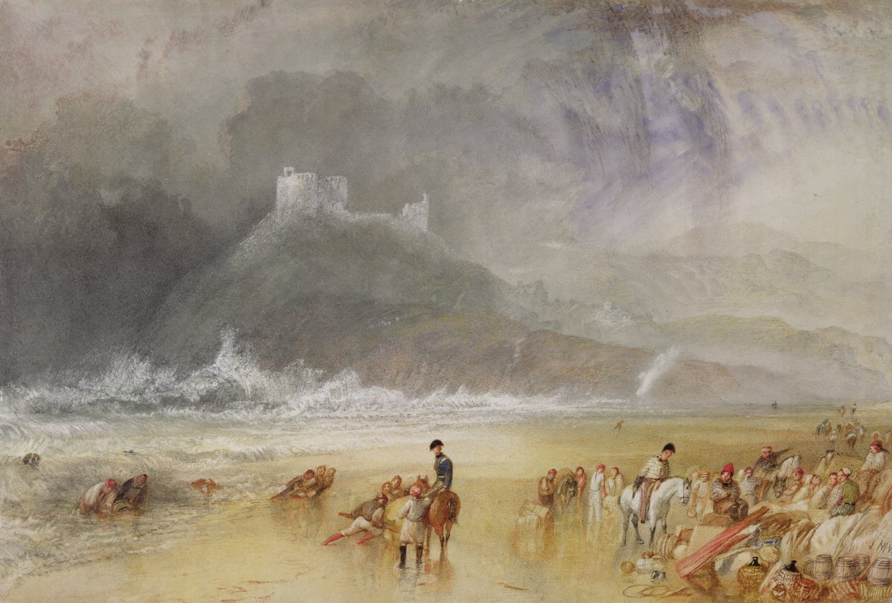 Criccieth Castle, norra Wales, ca 1835 av Joseph Mallord William Turner