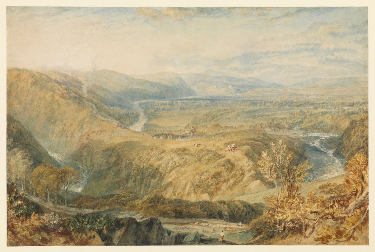 Crook of Lune, tittar mot Hornby Castle, 1816 - 1818 ca av Joseph Mallord William Turner
