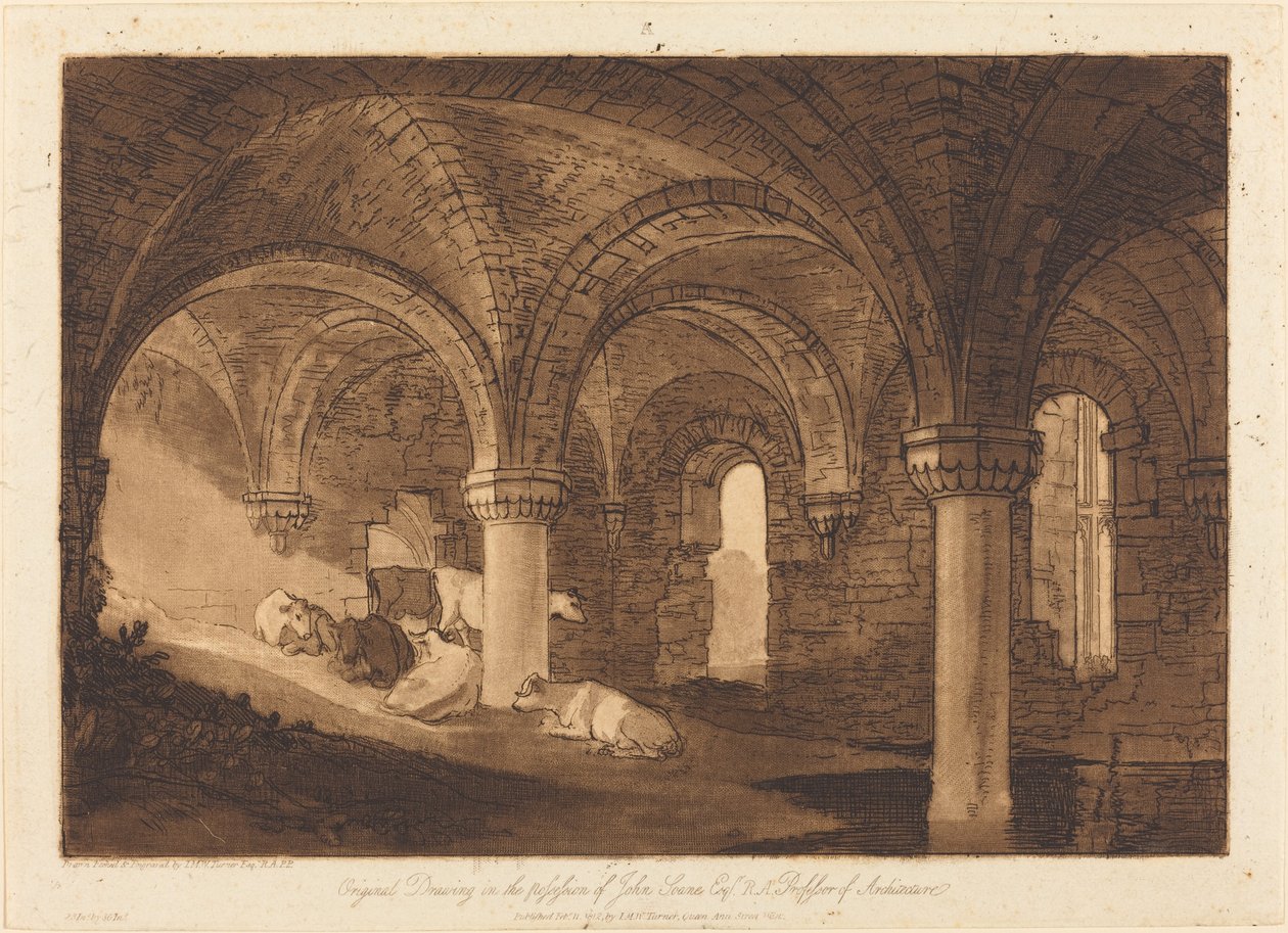 Krypten av Kirkstall Abbey av Joseph Mallord William Turner