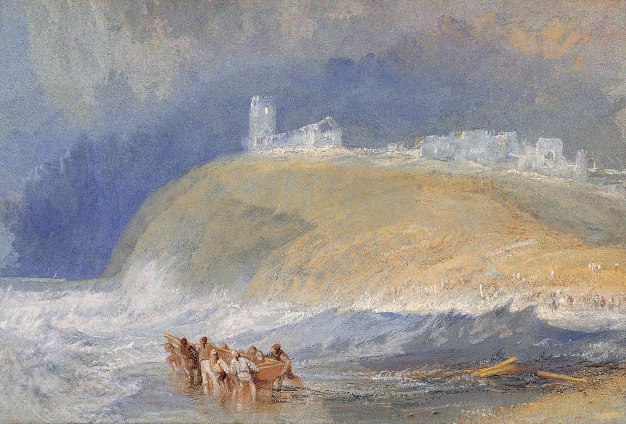 Dunstanborough Castle, Northumberland, ca 1829 (akvarell på papper) av Joseph Mallord William Turner