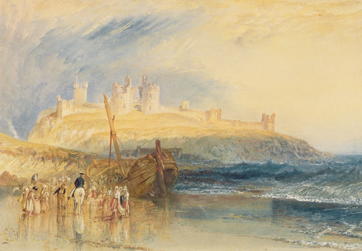 Dunstanborough Castle, Northumberland, ca 1829 (akvarell på papper) av Joseph Mallord William Turner