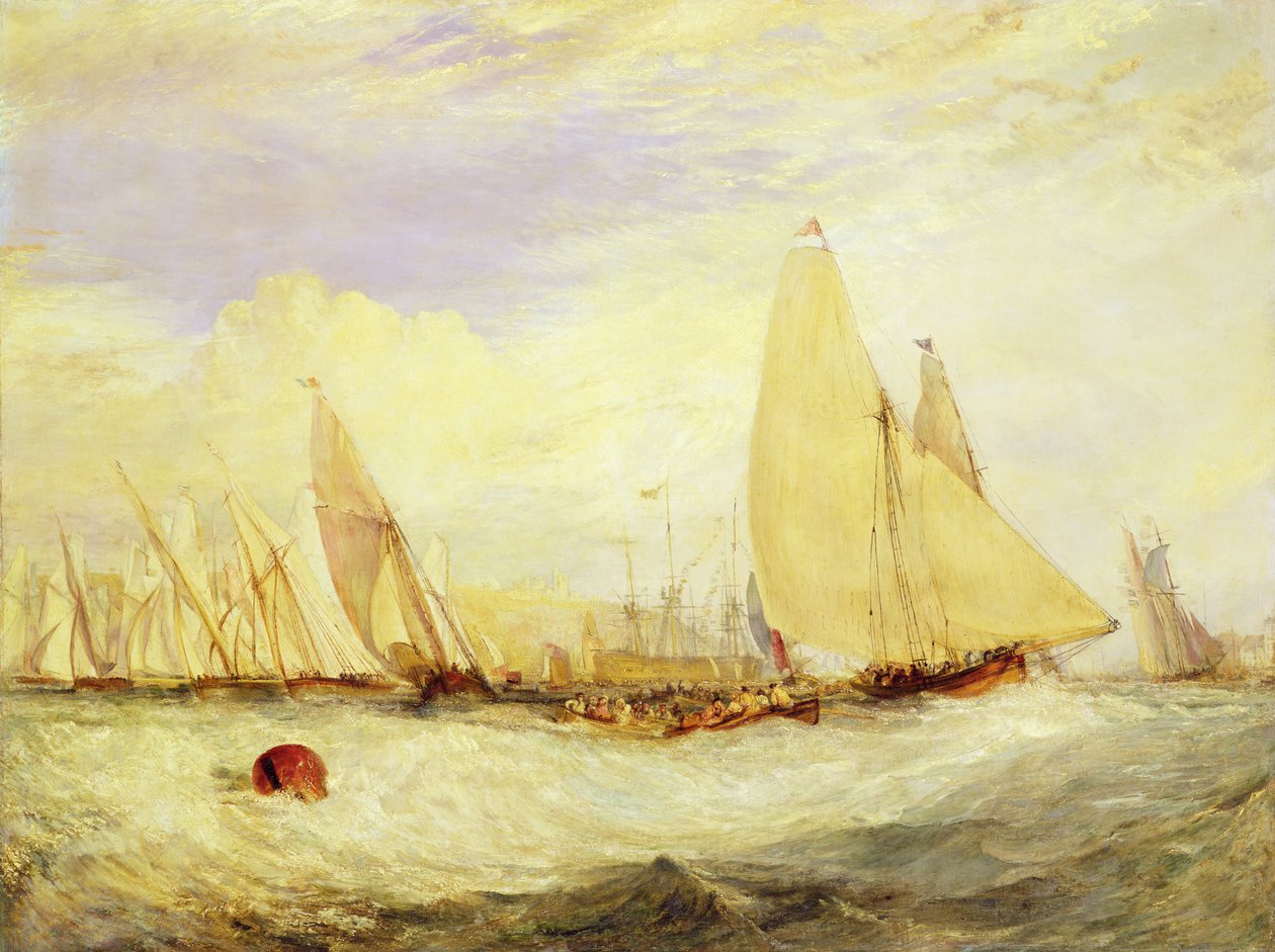 East Cowes Castle, säte för J Nash Esq., Regattan som slår mot Windward av Joseph Mallord William Turner