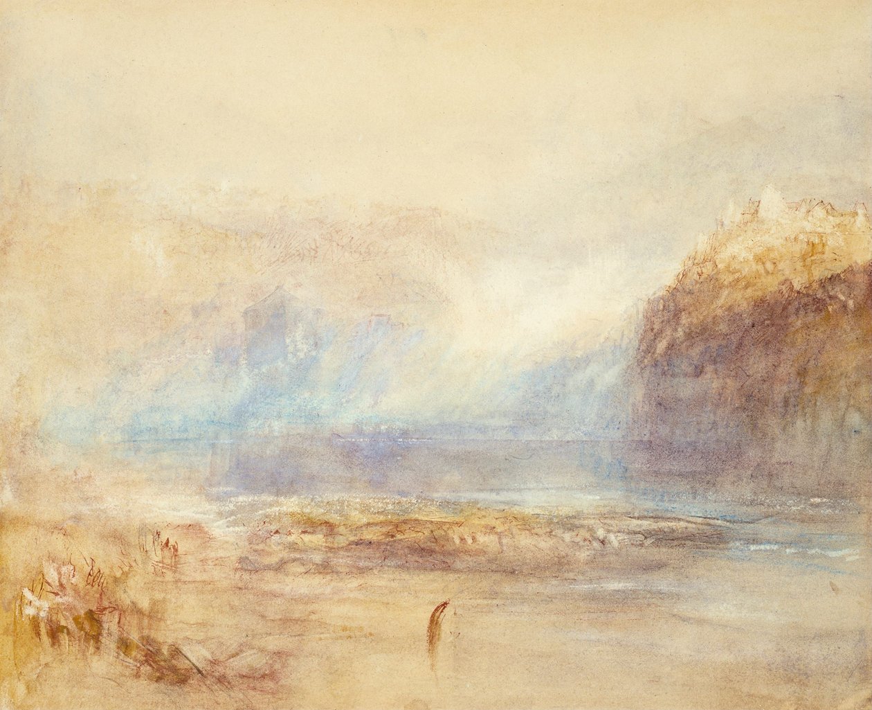 Rhenfallen vid Schaffhausen - vy på avstånd av Joseph Mallord William Turner