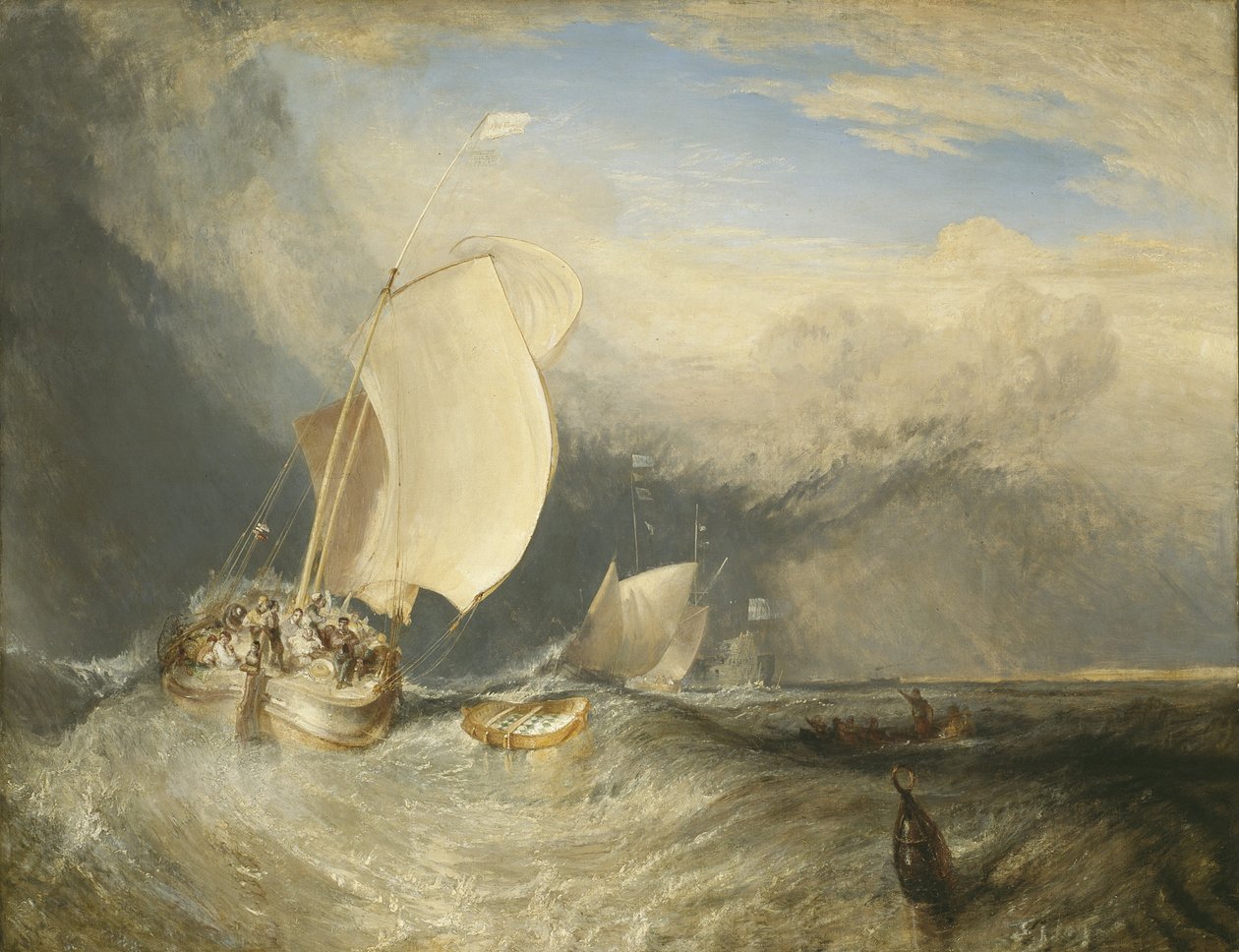 Fiskebåtar med Hucksters som förhandlar om fisk, 1837-38 av Joseph Mallord William Turner