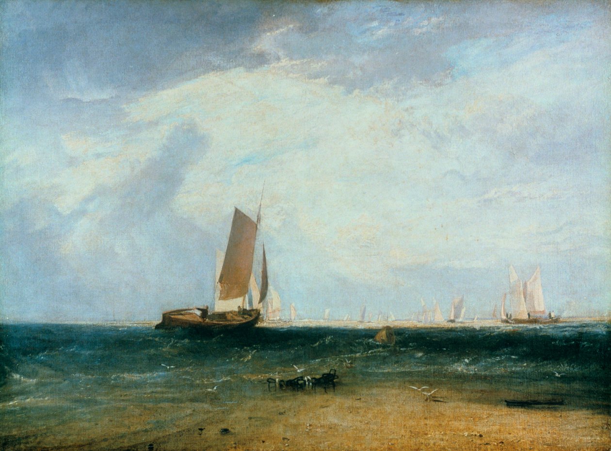 Fishing upon the Blythe Sand, Tide Setting in, 1809 av Joseph Mallord William Turner