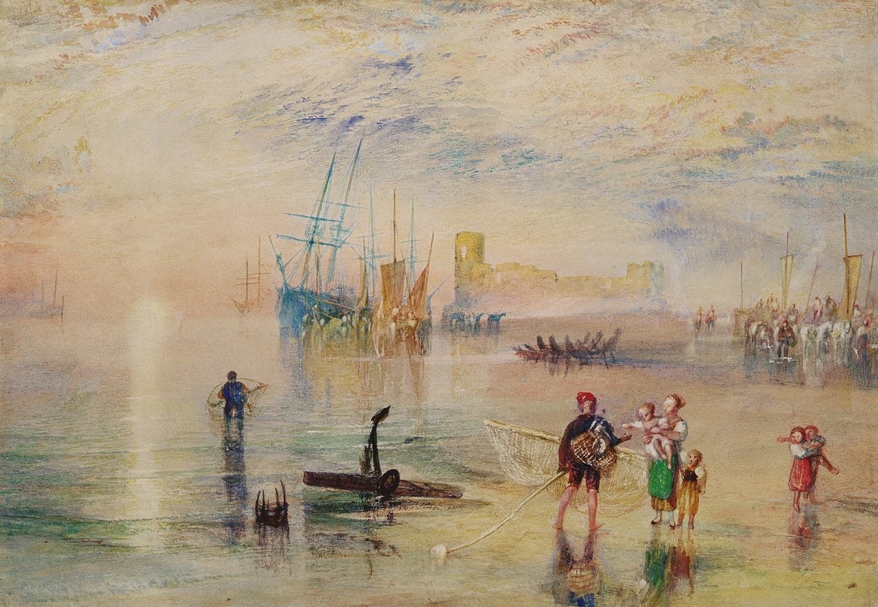 Flint Castle, ca 1834 (akvarell med skraffering på papper) av Joseph Mallord William Turner