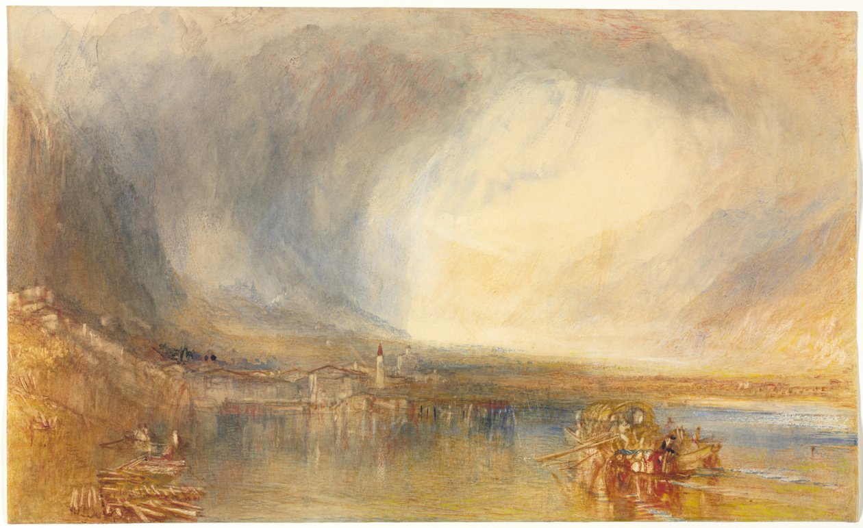 Flüelen, från Luzernsjön av Joseph Mallord William Turner