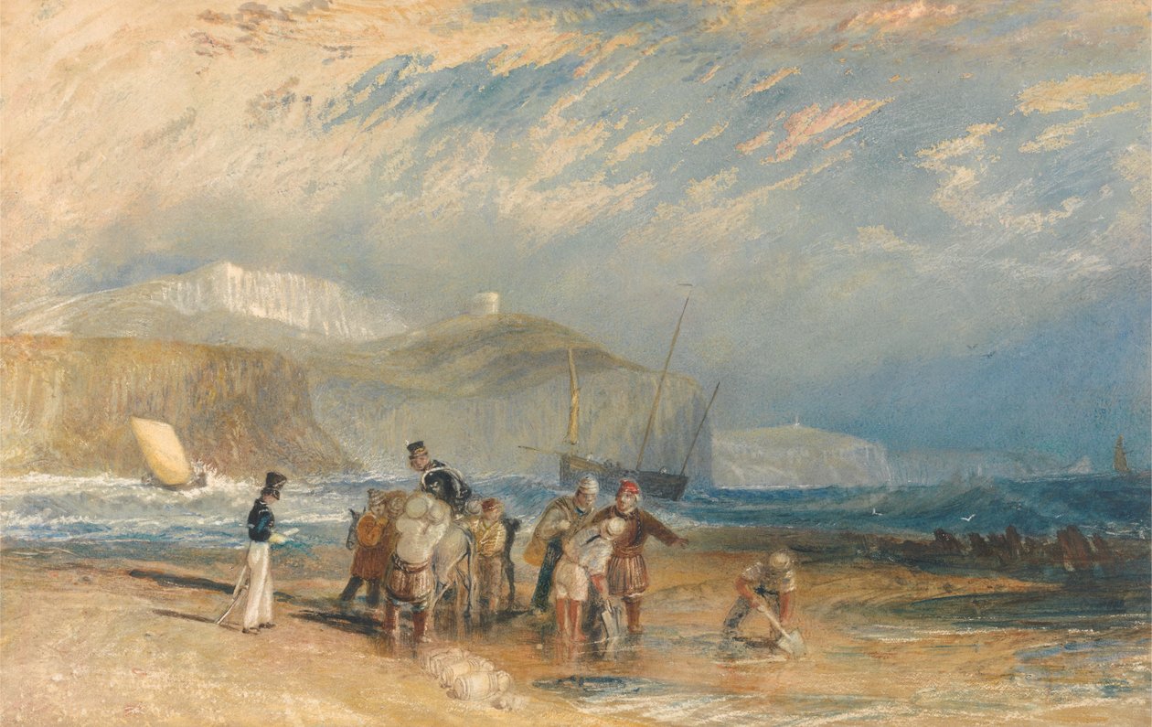 Folkestone hamn och kusten till Dover av Joseph Mallord William Turner