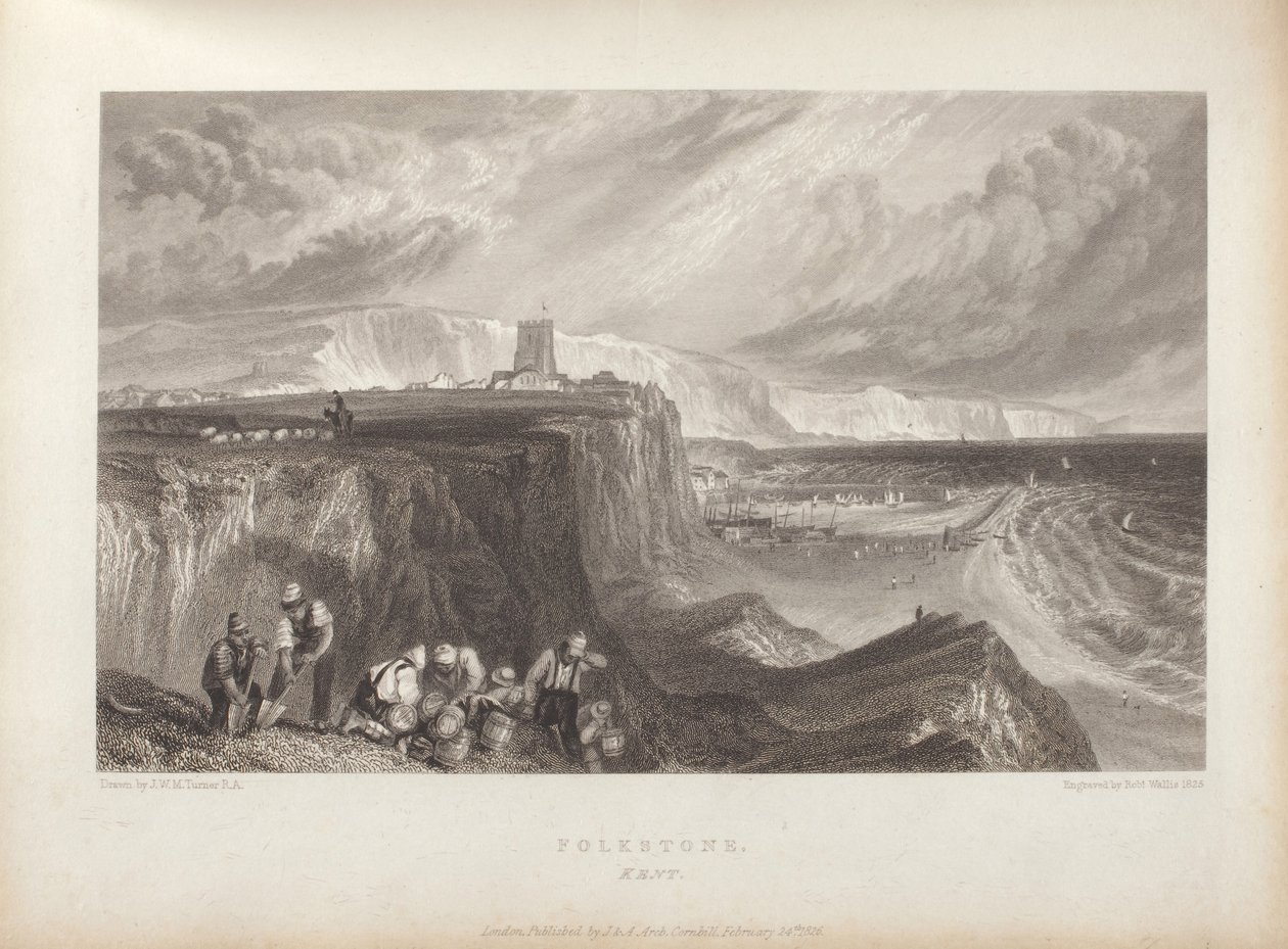 Folkestone, Kent, bunden i pittoreska vyer på Englands södra kust av Joseph Mallord William Turner