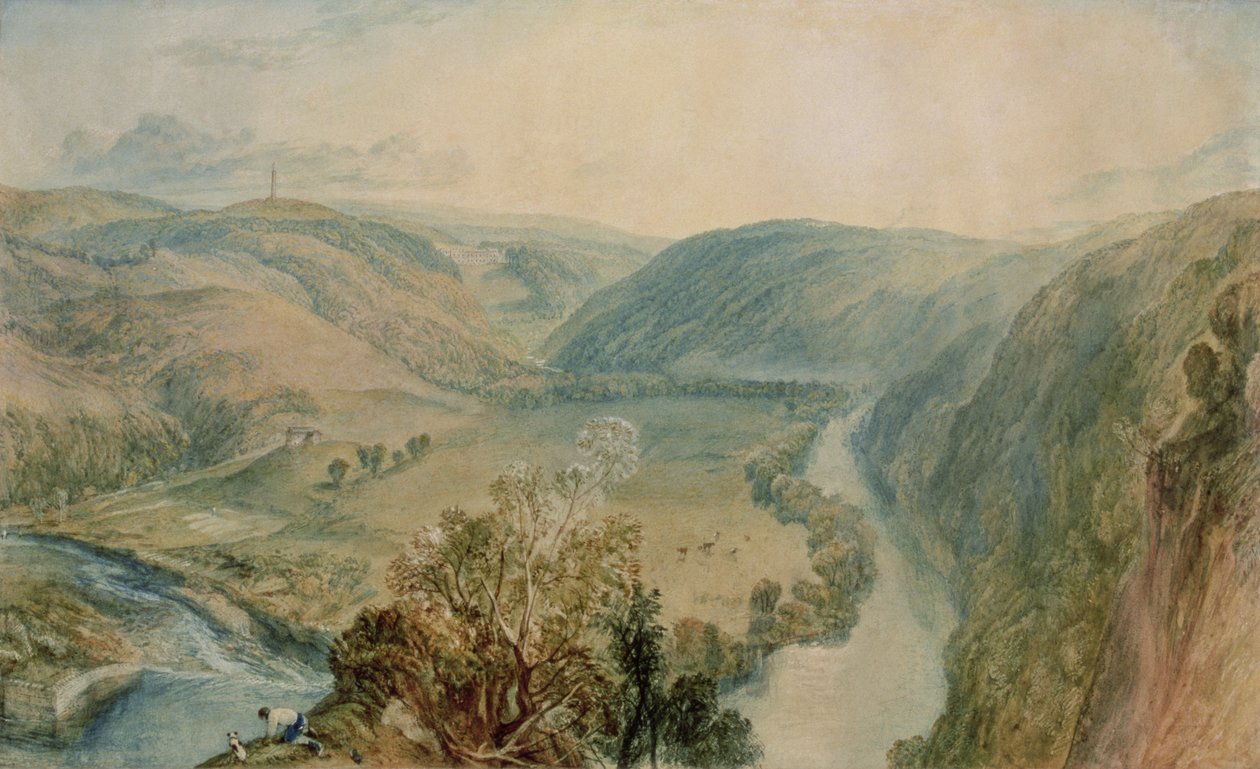Gibside, County Durham från norr (se 155783 för par) av Joseph Mallord William Turner