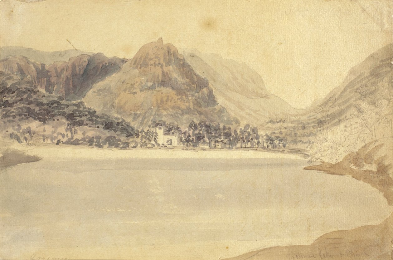 Grassmere-sjön och kyrkan av Joseph Mallord William Turner