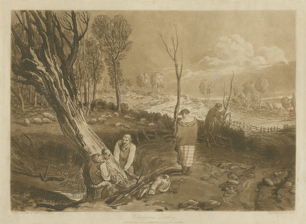 Säkring och dikning, c.1860 av Joseph Mallord William Turner