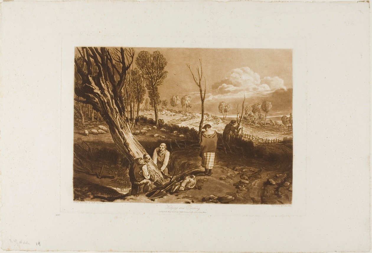 Hedging and Ditching, skylt 47 från Liber Studiorum av Joseph Mallord William Turner