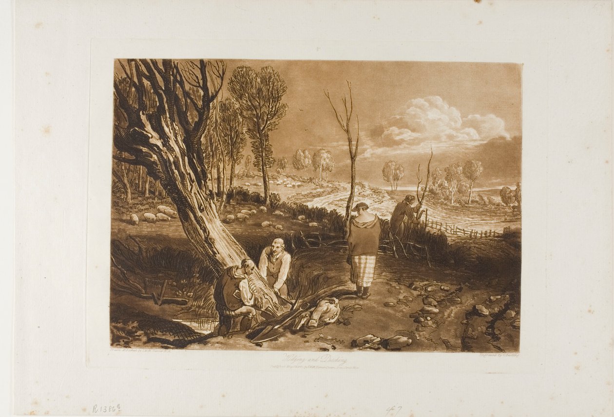 Hedging and Ditching, skylt 47 från Liber Studiorum av Joseph Mallord William Turner