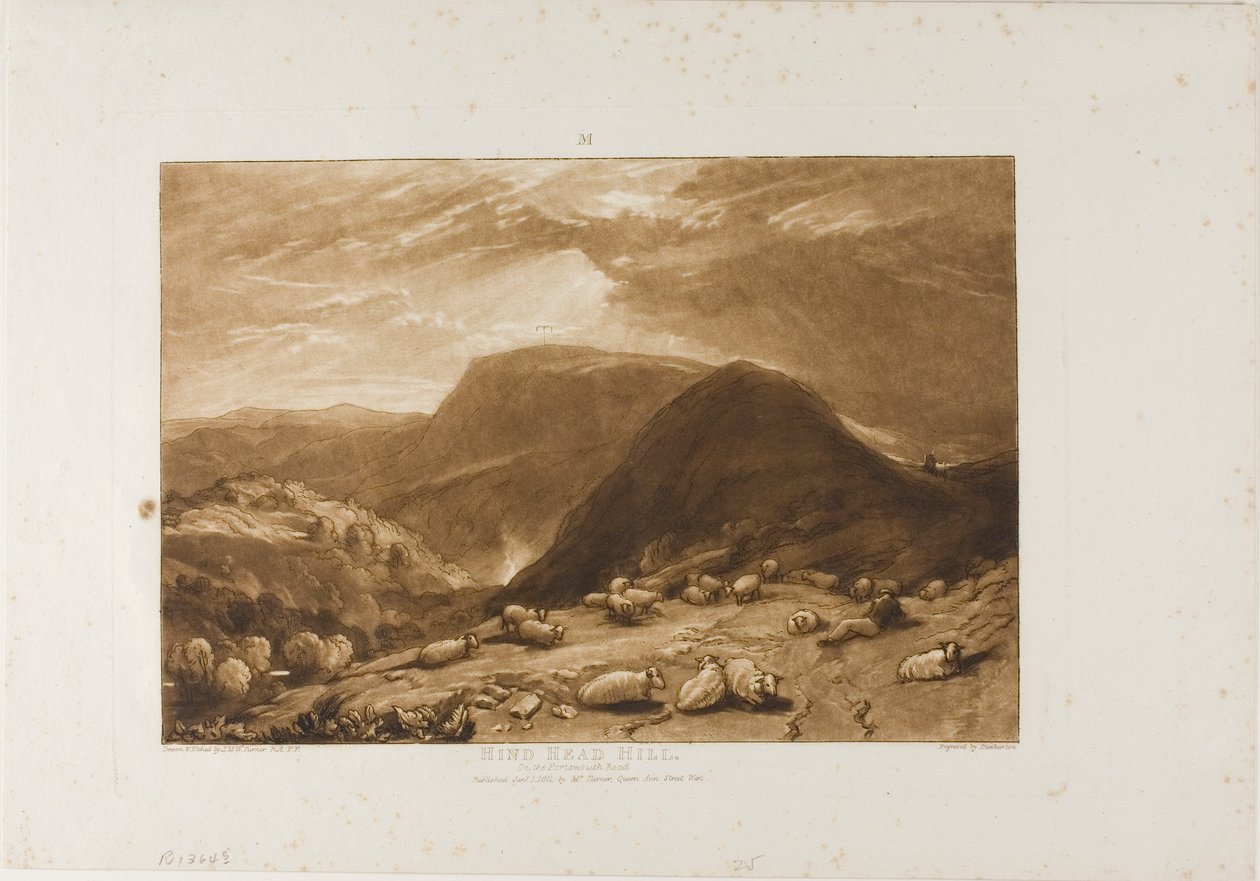 Hind Head Hill, tallrik 25 från Liber Studiorum av Joseph Mallord William Turner