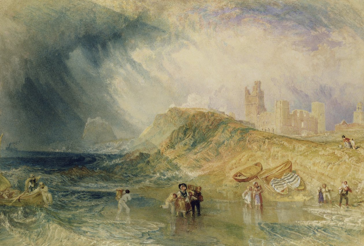 Holy Island, Northumberland, omkring 1820 av Joseph Mallord William Turner